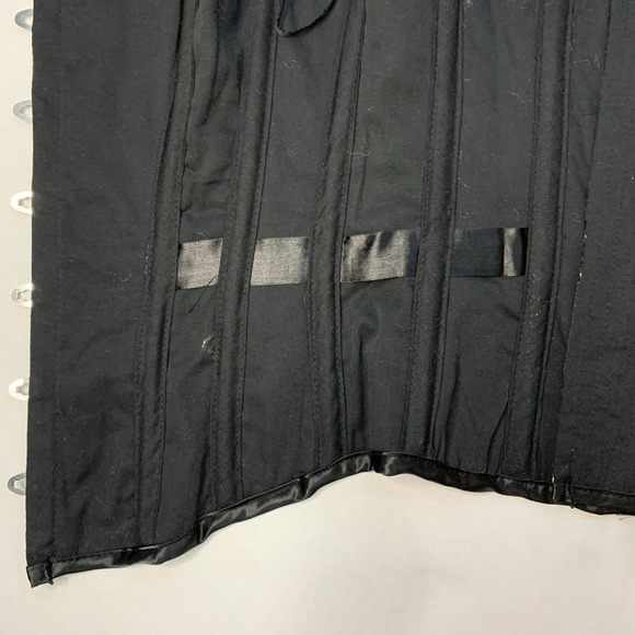 iCollection Boudior Lace Corset Thong Set Sz 36 Black Gold Brocade Pin Up Glam - Picture 14 of 16